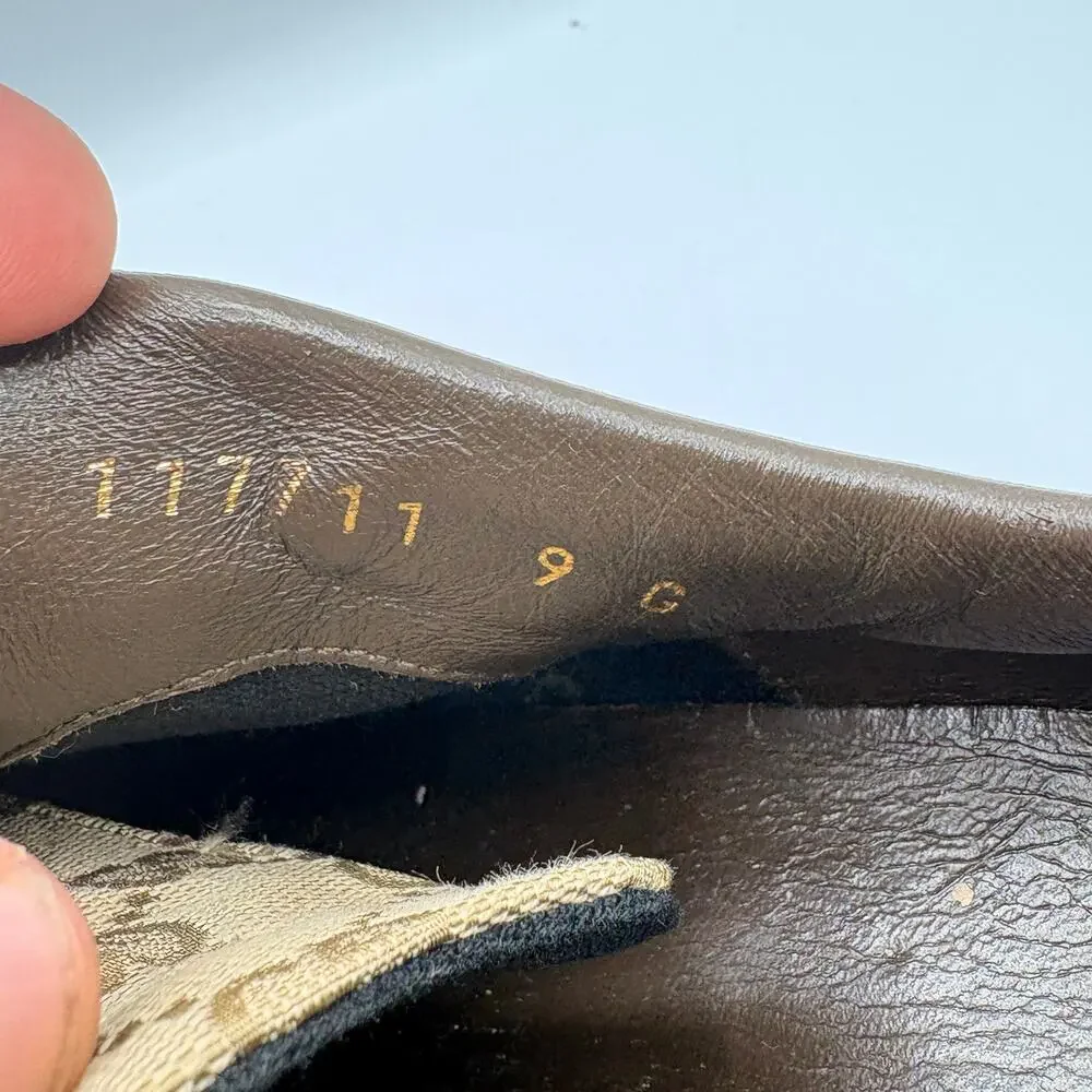 GUCCI GG Monogram Canvas Brown Suede Orange Web Lace Sneakers Sz 9G 9.5 US $995